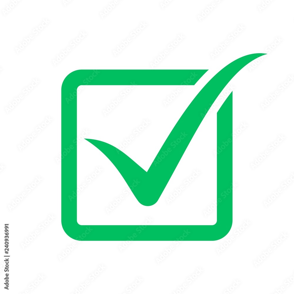 Check mark symbol, check box icon Check mark symbol, check box icon