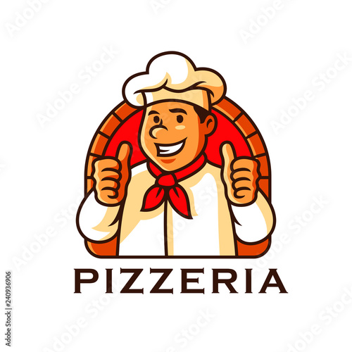 chef character mascot logo template vector illustration