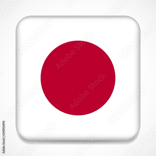 Free Download Flag of Japan. Square glossy badge - GFXLoad