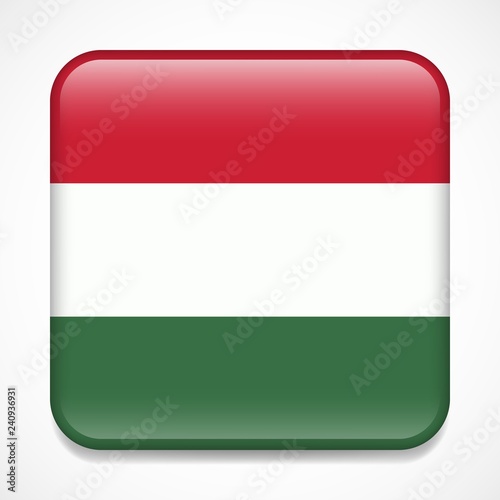 Flag of Hungary. Square glossy badge Free Download Flag of Hungary. Square glossy badge - GFXLoad