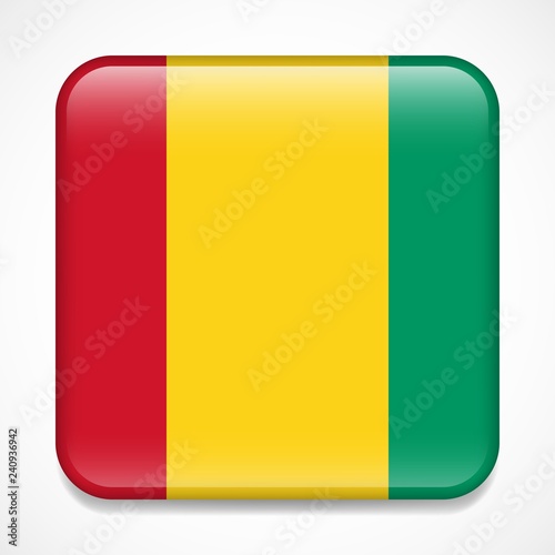 Flag of Guinea. Square glossy badge Free Download Flag of Guinea. Square glossy badge - GFXLoad