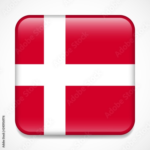 Flag of Denmark. Square glossy badge Free Download Flag of Denmark. Square glossy badge - GFXLoad