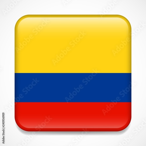 Free Download Flag of Colombia. Square glossy badge - GFXLoad