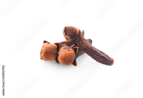 dry cloves isolated on white background
