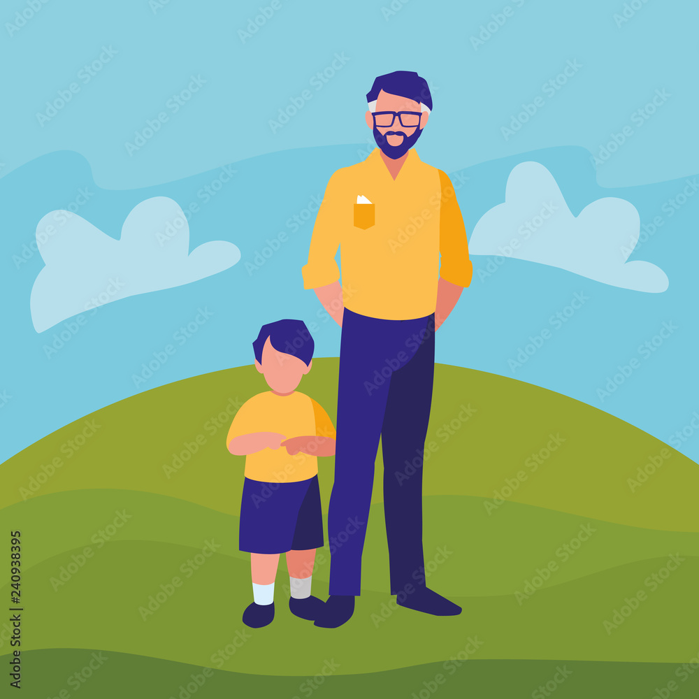 Naklejka premium Man and boy design