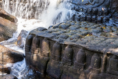 stone carving in the river at Kbal Spean photo