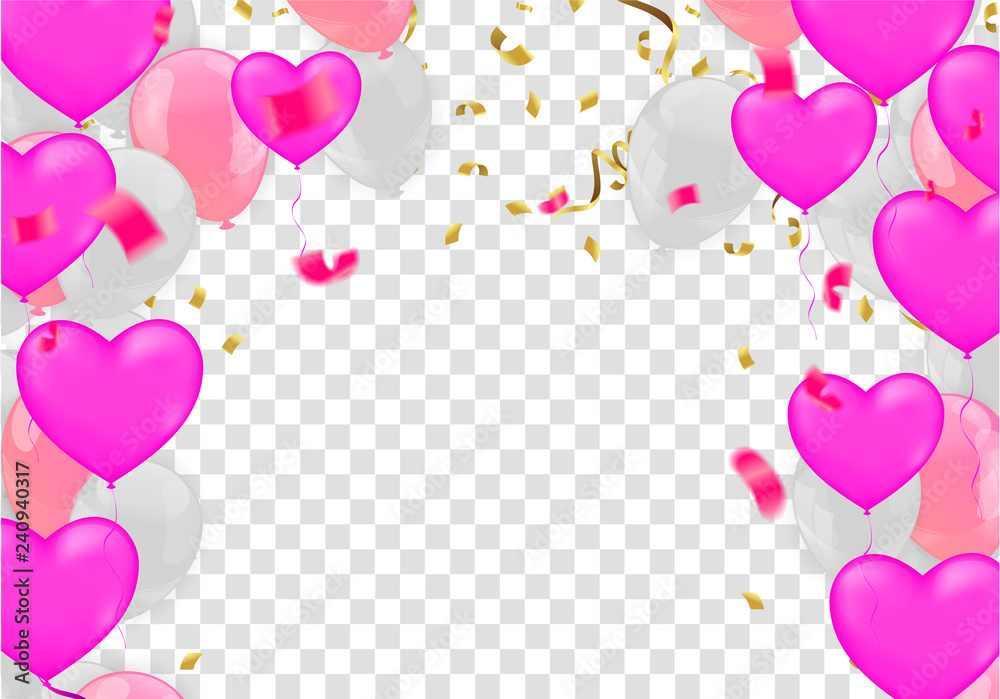 Valentine's day, banner template. heart balloons with background. tags poster design Vector brochure, Celebration, i love you