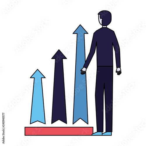 businessman chart arrows growth © Gstudio