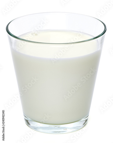 Glass of milk isolated on white background