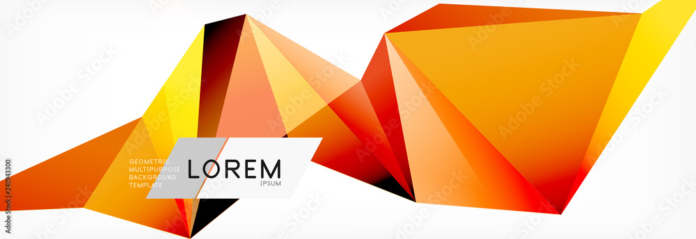 Triangle 3d polygonal art style. Future geometric design. Vector geometry futuristic illustration Triangle 3d polygonal art style. Future geometric design. Vector geometry futuristic illustration