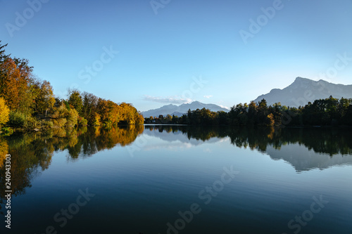 lake and mountains in austria