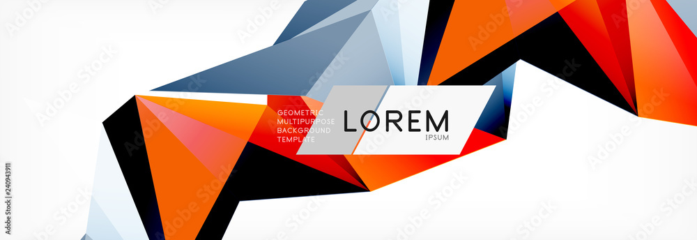 Triangle 3d polygonal art style. Future geometric design. Vector geometry futuristic illustration Triangle 3d polygonal art style. Future geometric design. Vector geometry futuristic illustration