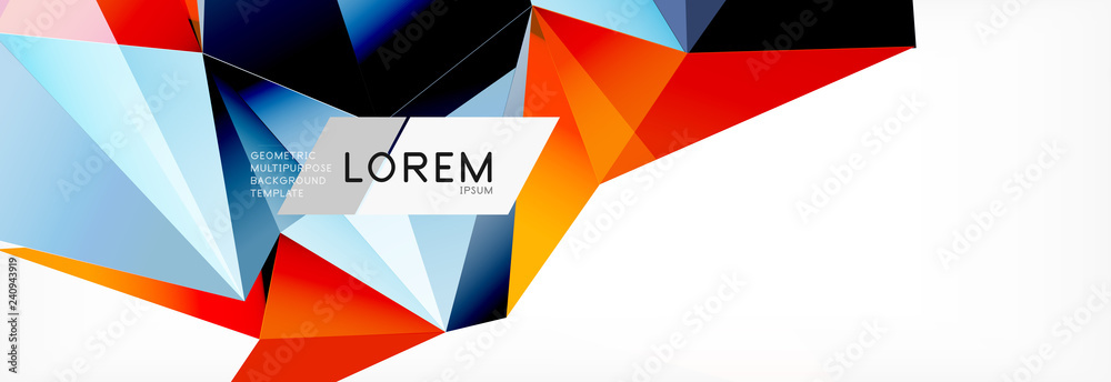 Triangle 3d polygonal art style. Future geometric design. Vector geometry futuristic illustration Triangle 3d polygonal art style. Future geometric design. Vector geometry futuristic illustration