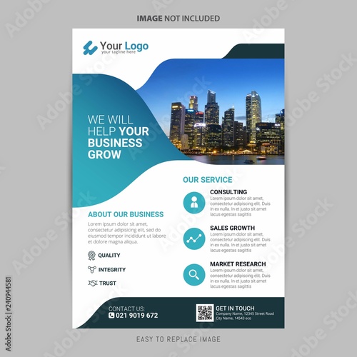 Business Flyer layout with Colorful Accents