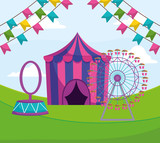 circus tent entertainment icon
