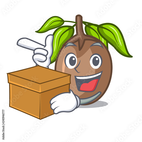 With box sapodilla fruit isolated on the mascot