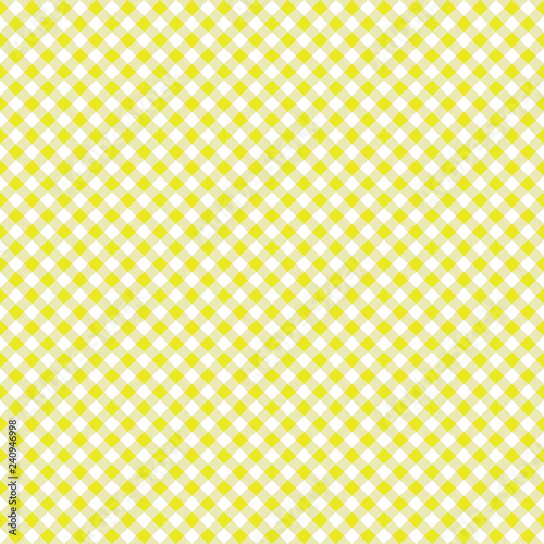 Smooth Diagonal Gingham Seamless Pattern - Smooth diagonal yellow and white classic gingham texture