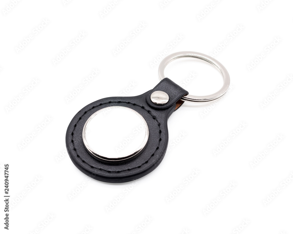 Leather key chain on isolated background with clipping path. Leather key chain on isolated background with clipping path.