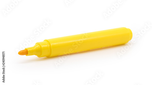 Orange marker pen on isolated background with clipping path. Color highlighter for your design and drawing.