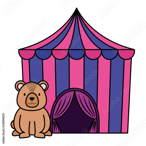 circus tent with bear teddy