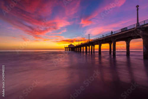 Stunning Sunset at Manhattan Beach Pier © Andy Konieczny