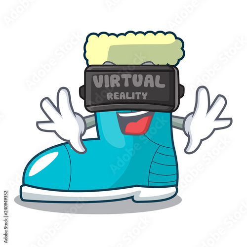 Virtual reality winter boot on the character rak