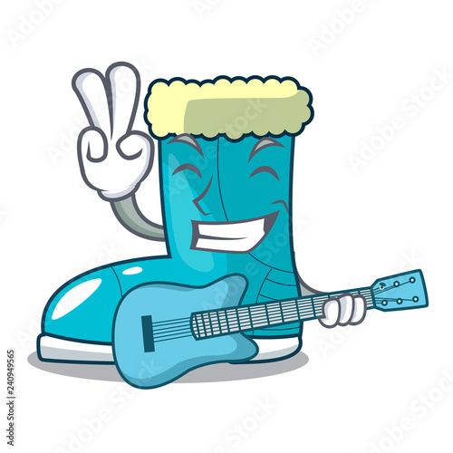 With guitar winter boot on the character rak