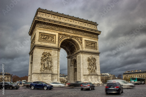 Arc De Triomphe on a Cloudy Day