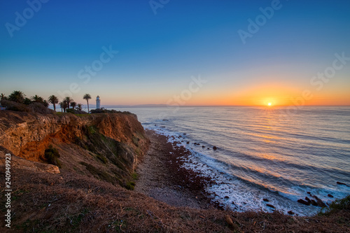 Colorful Sky at Sunset at Point Vicente Lighthouse