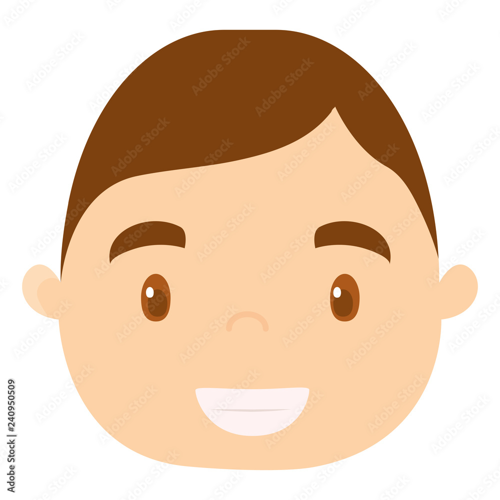 young man head character young man head character