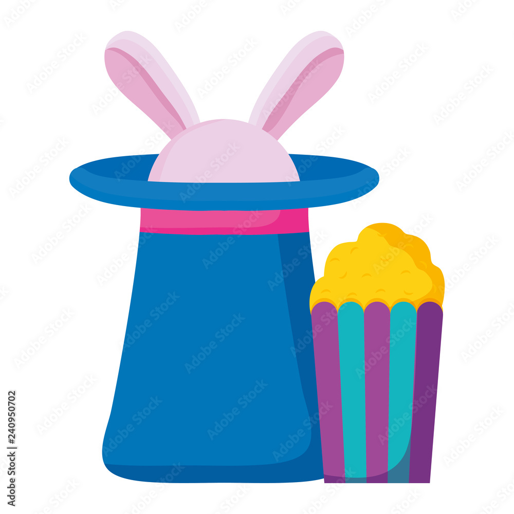 magician top hat with rabbit ears magician top hat with rabbit ears