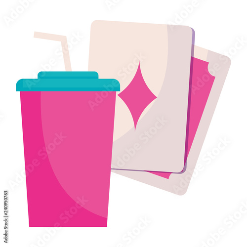 poker cards with soda