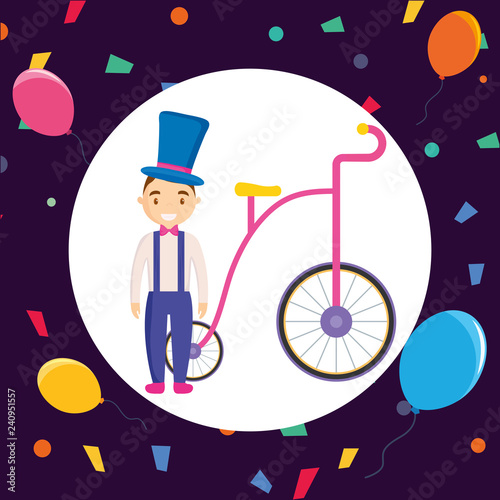 cute trycicle toy icon