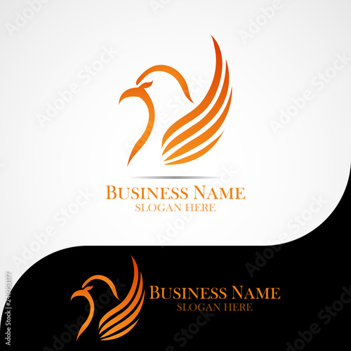Fototapeta Naklejka Na Ścianę i Meble -  This logo shows a bird. This logo can be used in various businesses, such as travel business or other businesses. Or it can also be used as a company brand and can also be used as an app logo.