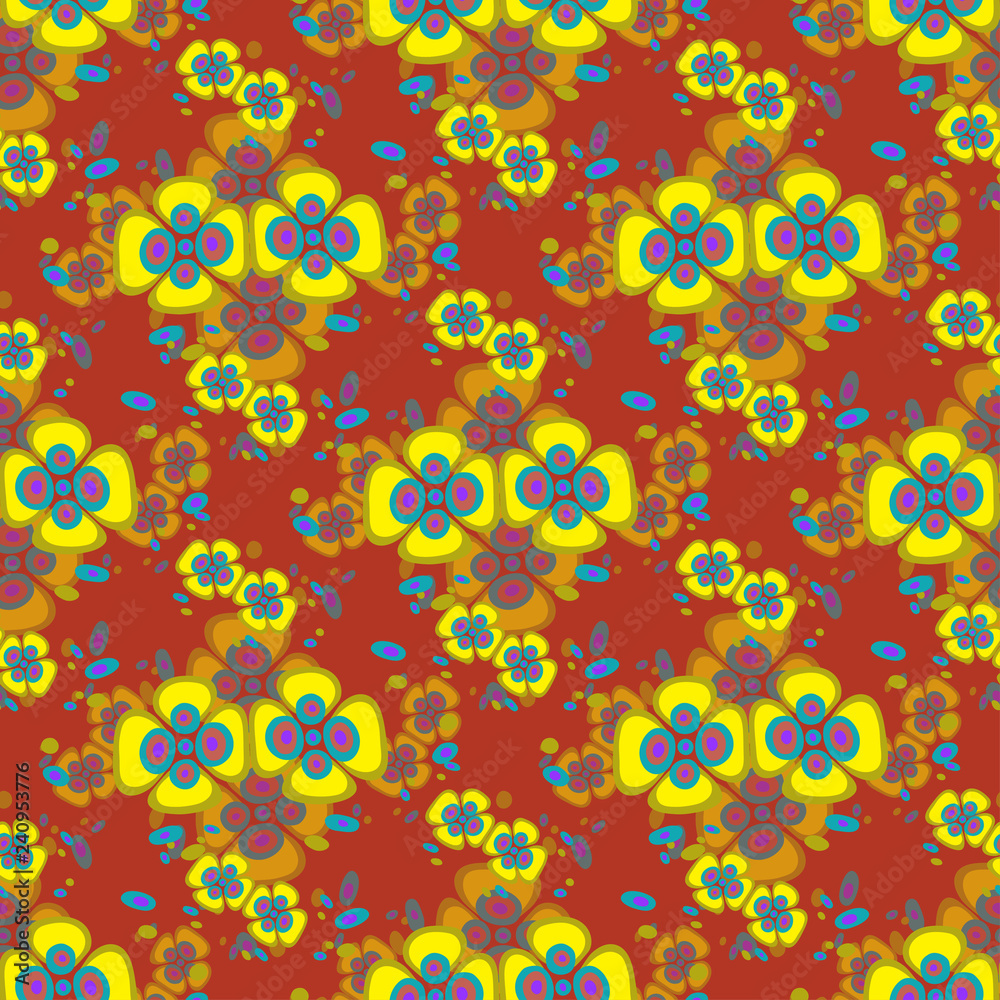 yellow flowers on a beautiful background seamless pattern