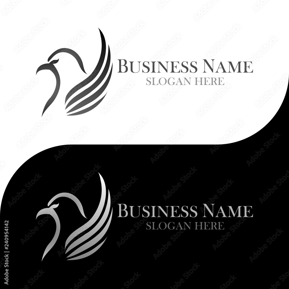 Fototapeta premium This logo shows a bird. This logo can be used in various businesses, such as travel business or other businesses. Or it can also be used as a company brand and can also be used as an app logo.