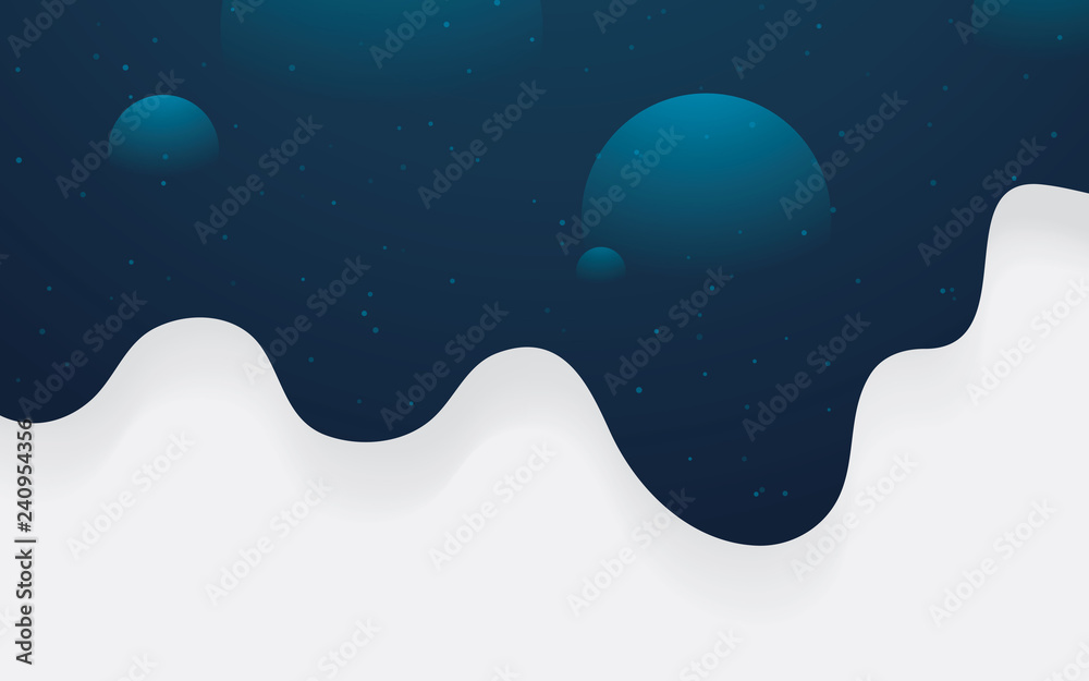 Fototapeta premium Blue abstract wave background. Fluid shape composition with space effect. Modern background vector.