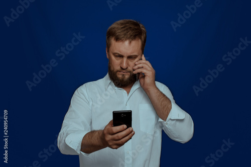 male emotional portrait on a dark background