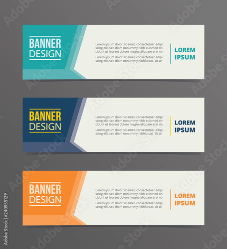 side arrow banner template design with horizontal advertising banner space for text