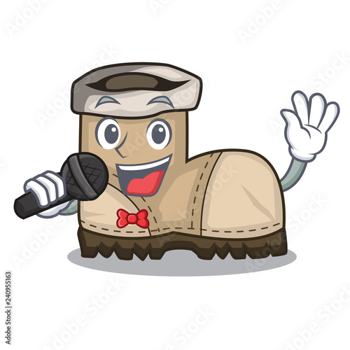 Singing working boot above a character rak