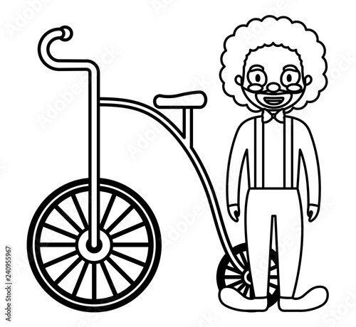 circus clown with tricycle