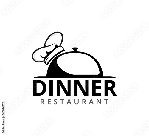 chef hat food restaurant vector icon logo design