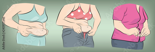 overweight. the problem of obesity. losing weight. vector illustration.