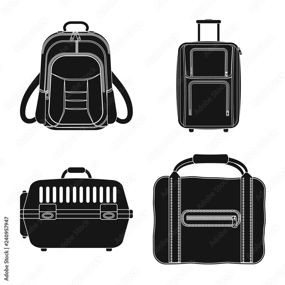 Vector design of suitcase and baggage logo. Collection of suitcase and journey stock vector illustration. Vector design of suitcase and baggage logo. Collection of suitcase and journey stock vector illustration.