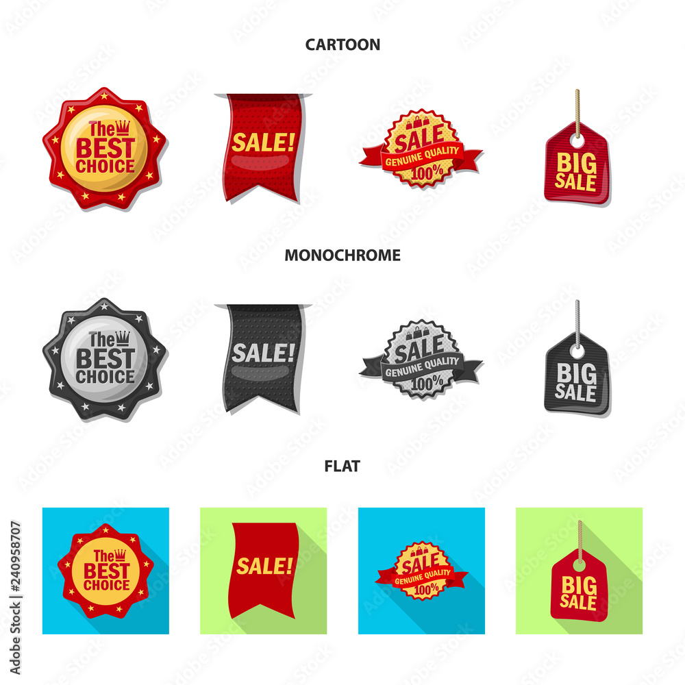 Vector illustration of emblem and badge icon. Set of emblem and sticker stock vector illustration.
