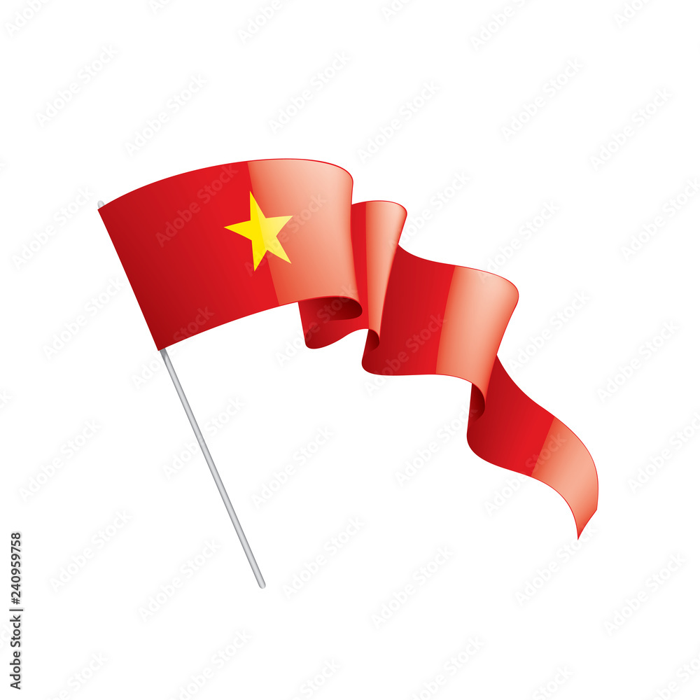 Vietnam flag, vector illustration on a white background Vietnam flag, vector illustration on a white background