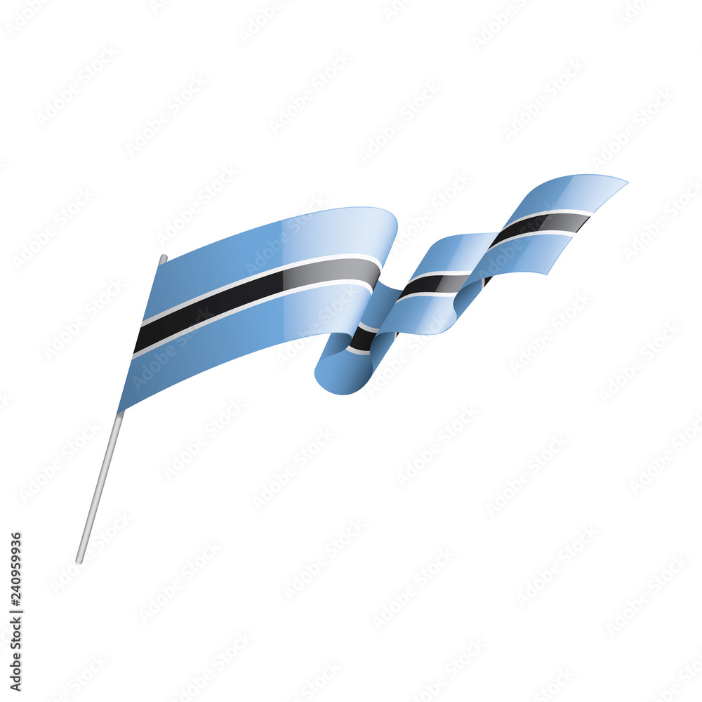 Obraz premium Botswana flag, vector illustration on a white background