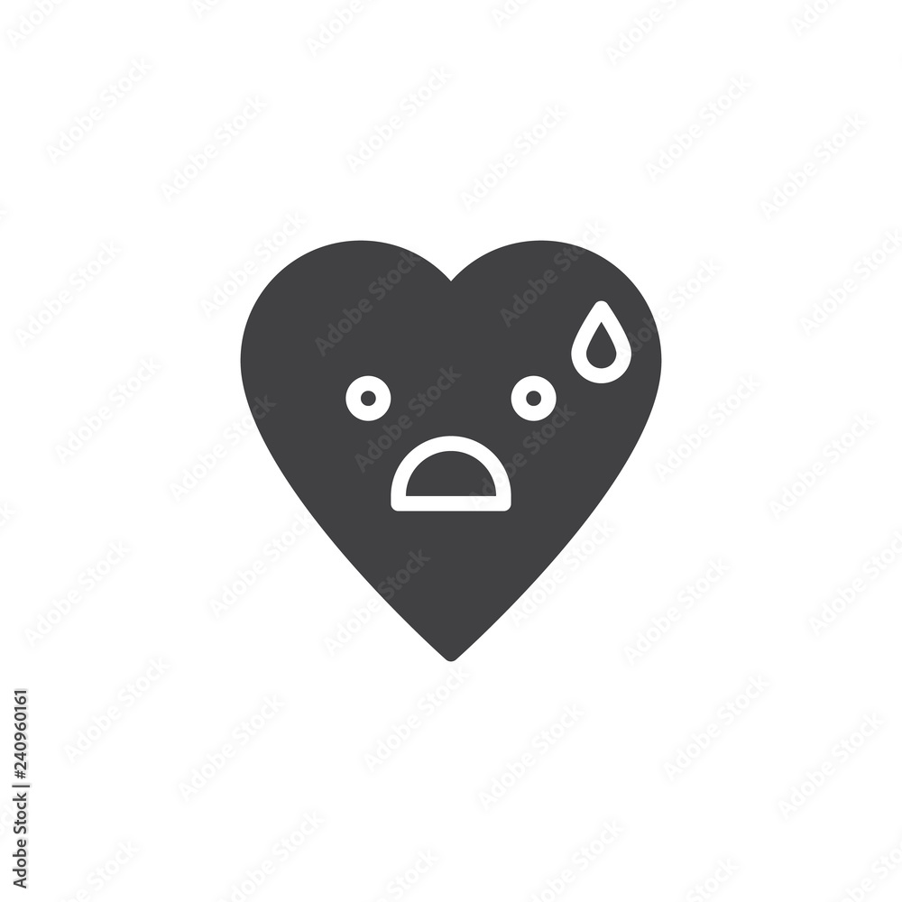 Sad but Relieved Face emoticon vector icon. filled flat sign for mobile concept and web design. Tired heart face character emoji solid icon. Symbol, logo illustration. Pixel perfect vector graphics Sad but Relieved Face emoticon vector icon. filled flat sign for mobile concept and web design. Tired heart face character emoji solid icon. Symbol, logo illustration. Pixel perfect vector graphics