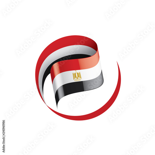 Egypt flag, vector illustration on a white background