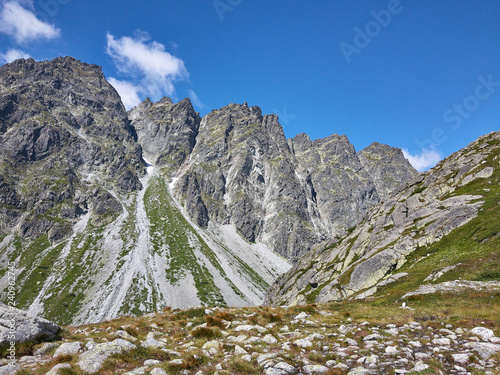 Mountain peaks in summer